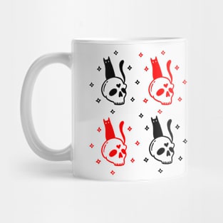 Magic Skull Cat | Black and Red Version Mug